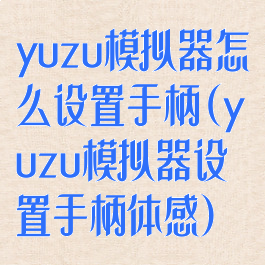 yuzu模拟器怎么设置手柄(yuzu模拟器设置手柄体感)