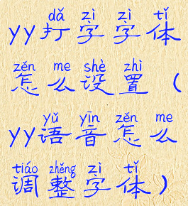 yy打字字体怎么设置(yy语音怎么调整字体)